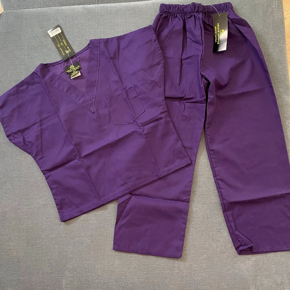 Natural Uniforms Kids Purple 2 piece Size 7